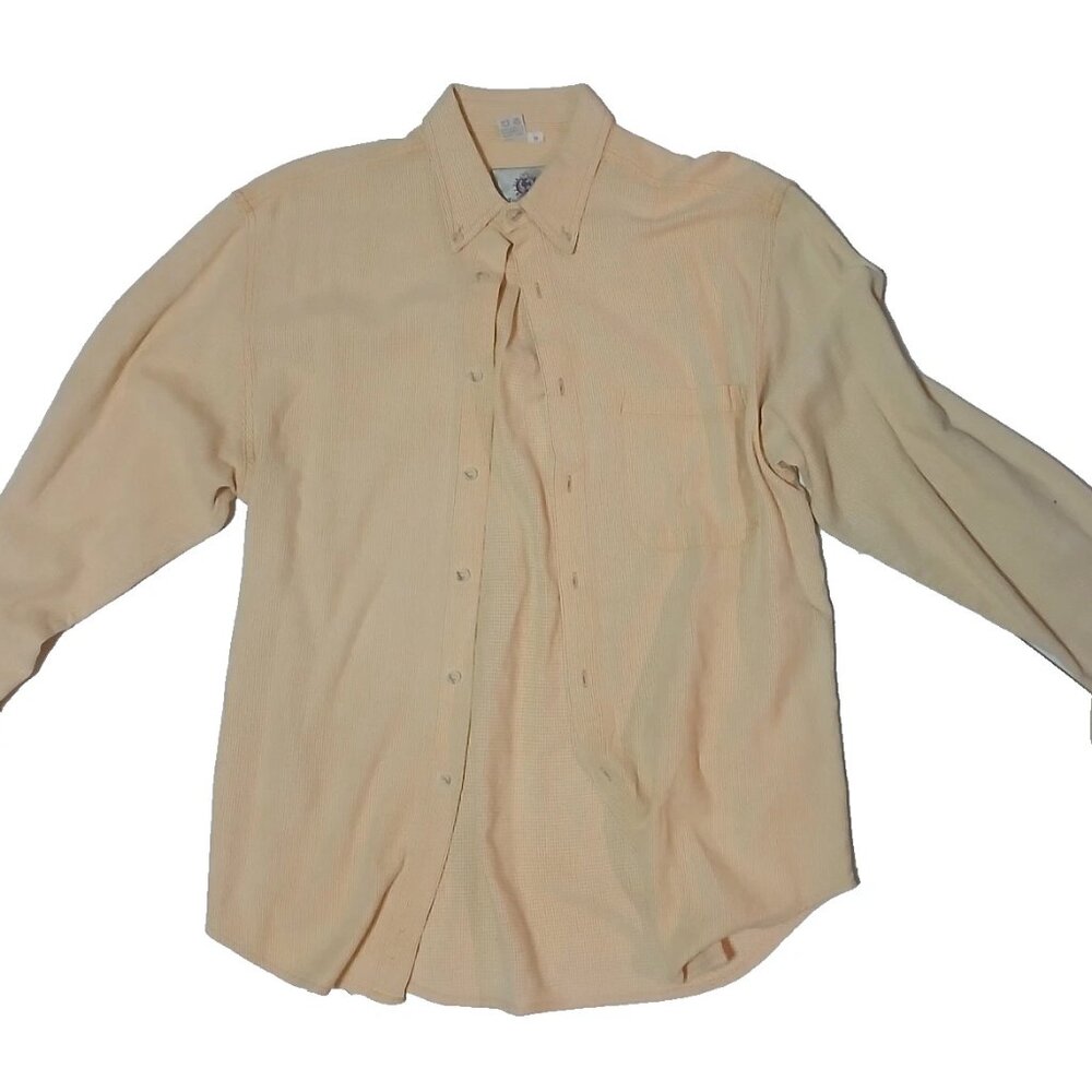 The Territory Ahead Medium Long Sleeve Button Down Dress Shirt Tan Yellow